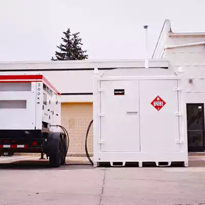 EnviroCube Fuel Tank refueling a standy-by generator