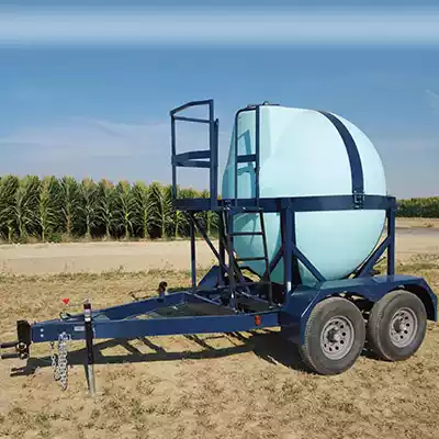 1100 Gallon ball water tank trailer.