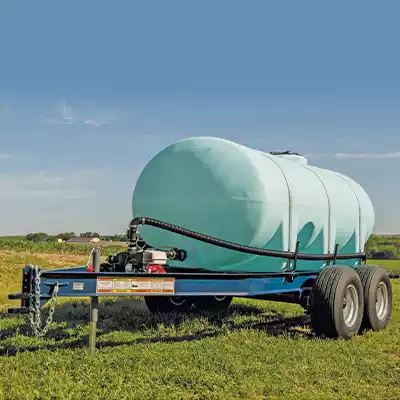 1315 Gallon Nurse trailer for fertilizer with a blue tank.