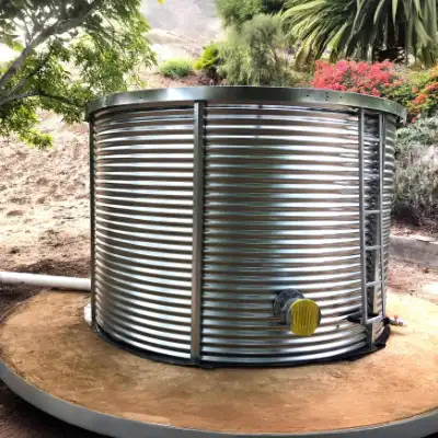 Steel water tank for fire protection