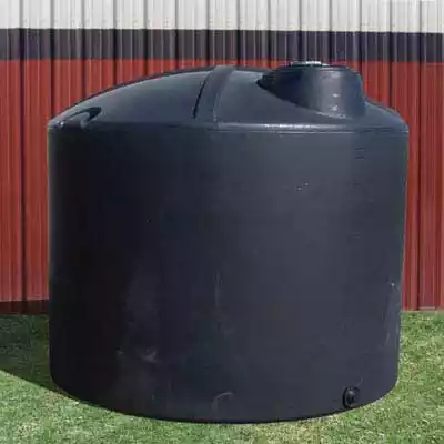 Black vertical water tank
